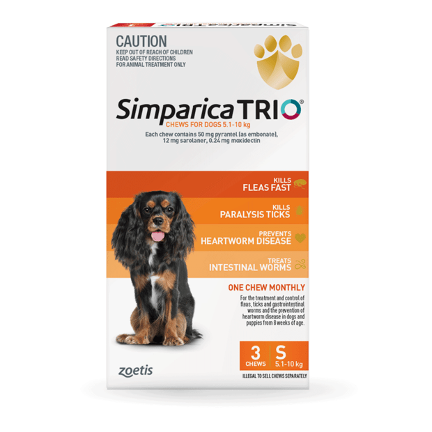 SIMPARICA TRIO CHEWS FOR DOGS 5.1-10KG
